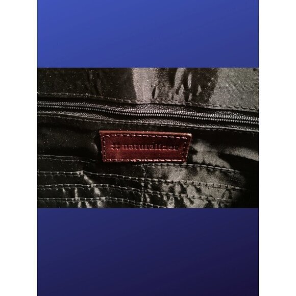 Naturalizer leather/Patent leather ostrich-Embossed large satchel handbag - Picture 3 of 12